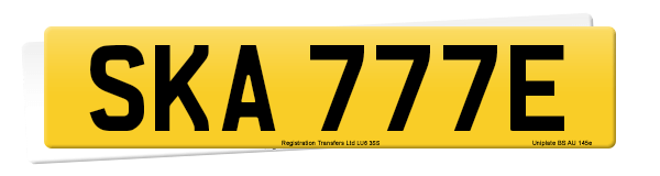 Registration number SKA 777E